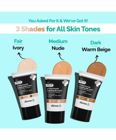 2% Niacinamide Hydrating BB Cream SPF 30 - Medium Buildable Coverage & Smooth Finish | 1.06 Oz | Sun Protection & Skin Hydration in 02 Nude Shade - Buy Online on SooperMarket.com