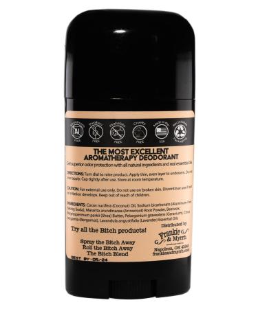 B!ch Block Natural Deodorant with Bergamot, Lavender & Geranium | Aluminum-Free with Essential Oils | 2.56 oz Stick - Paraben & Phthalate Free - Buy Online on SooperMarket.com