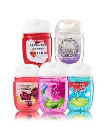 Bath and Body Works Anti-Bacterial Hand Gel 5-Pack PocketBac Sanitizers - Assorted Scents - 1 fl oz - Buy Online on SooperMarket.com