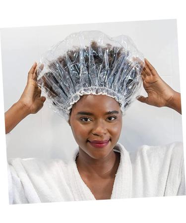 Transparent Plastic Shower Cap for Men and Women - Salon Bathing Head Cover - Buy Online on SooperMarket.com