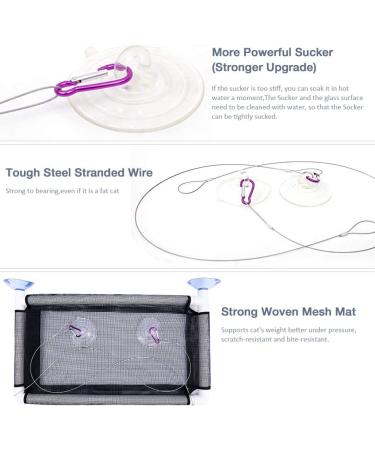 Lcybem Cat Window Hammock - Sturdy Suction Cups Window Perch for Cats - Holds Two Large Cats - 360 Sunbathe - Indoor Cat Window Seat - Buy Online on SooperMarket.com