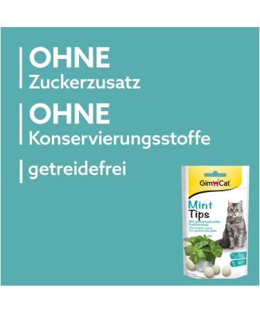 Gimcat Mint Tips - Grain-Free Vitamin-Rich Cat Snack with Catnip - 8 Pack (320 g) - Perfect Treat for Healthy Cats - Buy Online on SooperMarket.com