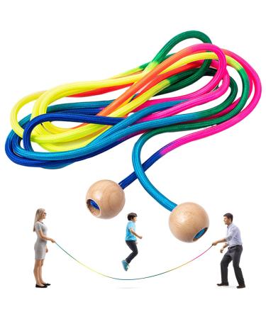 Yangun 5m jump rope for multiplayer jumping rope multiple jumper children long jump rope long jump rope children groups jump rope sports jump rope children (rainbow colors)