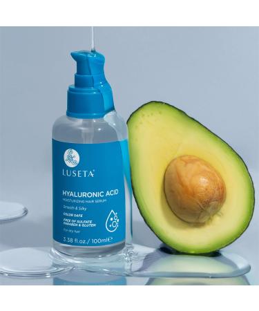 Luseta Hyaluronic Acid Hair Serum for Dry Hair - Moisturizing Oil with Avocado Argan Oil & Shea Butter | 3.38oz - Buy Online on SooperMarket.com