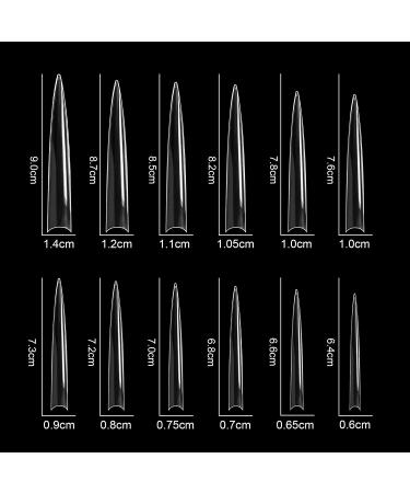 Vcedas 120PCS XXL Stiletto Half Cover Nail Tips - Clear Sharp Acrylic False Nails - Buy Online on SooperMarket.com