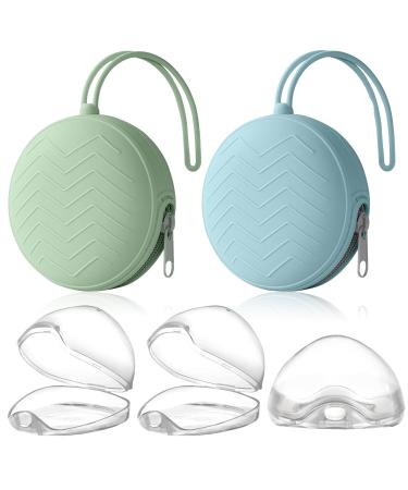 5 pieces of pacifier box for on the go 2 pieces of silicone pacifier storage and 3 pieces transparent plastic pacifier boxes portable dustproof pacifier box silicone pacifier storage box TZ-D