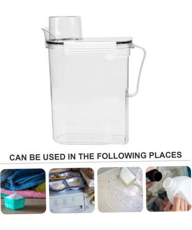 KOMBIUDA 4pcs Laundry Storage Box Bucket for Soap Tide Laundry Liquid Lotion Plastic Transparent - Buy Online on SooperMarket.com