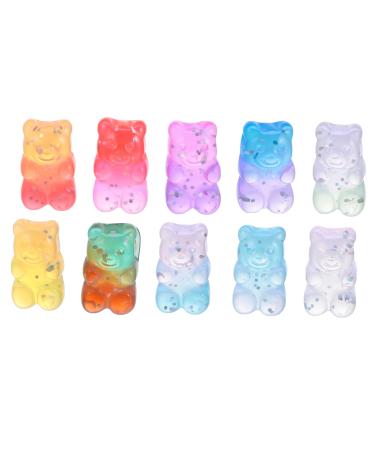 Anneome 50pcs Earrings Headwear Bear Hair Clips Accessories Glittering Head Ties Headdress Diy Gradient