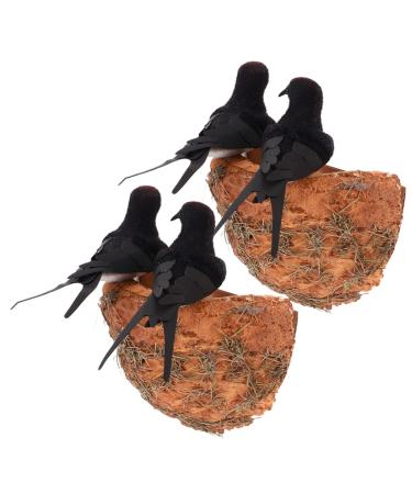 Toddmomy 2 sentences simulated swallow nest bird nest from rattan outdoor statue models ornamented swallow model.