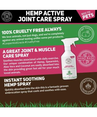 Hemp Active Joint Care Spray | Instant Soothes Muscle & Joint | Quick Absorb | 100% Cruelty Free Vet Recommended | Best For Dogs And Horses | Amazing Essential Oil Embrocation - Buy Online on SooperMarket.com