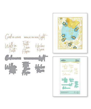 Spellbinders Faith Sentiments Glimmer Hot Foil Plate Set  Metal