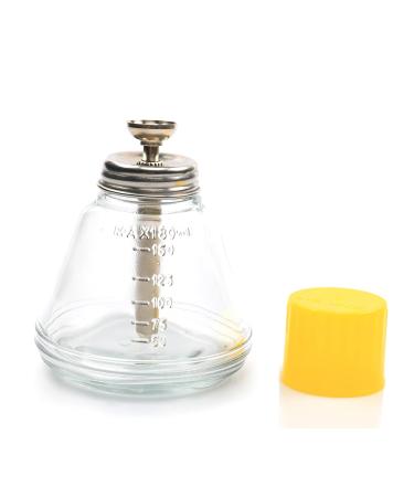 1 Pcs 6 Oz Glass Dispenser Bottle for Nail Polish Remover Empty Thick Clear Glass Push Down Alcohol Pump Sanitizer Dispenser Container with Dust Cover Metal Core-Nail Art Gel Remover Container