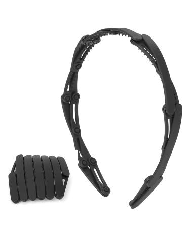Foldable Headband Adjustable Headband Travel Headband Black Wave Hairband Headband Hair Accessories Headband(black)