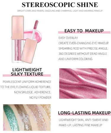 Reddhoon 6 Colors Liquid Glitter Eyeshadow Set Diamond Shimmer Metallic Liquid Eyeshadow Waterproof Long Lasting Quick Drying Sparkling Eye Shadow Makeup Set Set A - Buy Online on SooperMarket.com