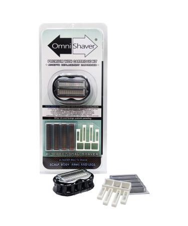 Premium Omnishaver with Cartridge Kit - The Fastest Way to Shave Head Legs Arms Body|an Alternative to Disposable Shaving Razors Self Cleans & Strops During Use with Durable Blade|Bald Head Shaver