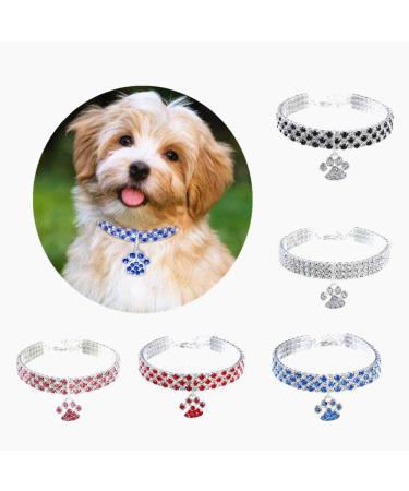 RayMinsino Pet Collar with Diamonds Adjustable Crystal Diamond Elastic Heart Claw Pendant Wedding Cat and Dog Small Pet Necklace Jewellery S White - Buy Online on SooperMarket.com