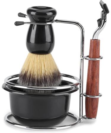 Garosa 4-in-1 Stainless Steel Shaving Kit | Professional Wet Shaving Set for Men | Beard Razor Brush & Bowl Included - Buy Online on SooperMarket.com