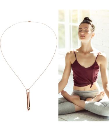 Stress Relief Mindful Breathing Necklace Anxiety Necklace Breathwork Tool for Anxiety Relief Breathing Exercises Meditation Relaxation Calming Down Slowing The Breath(Rose Gold) - Buy Online on SooperMarket.com