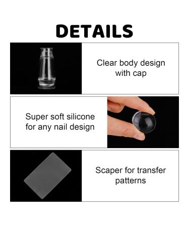 Buy Auidy 6txd Double-End Silicone Nail Art Stamper & Scraper | DIY Nail Design Tools for Perfect French Nails & Stamping | 7x3cm - Buy Online on SooperMarket.com