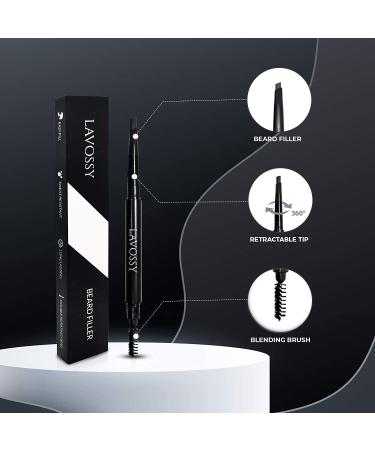 LAVOSSY Beard Filler for Men Black - Waterproof Beard Filling Pen Kit for Natural & Sleek Beard Enhancement - Buy Online on SooperMarket.com