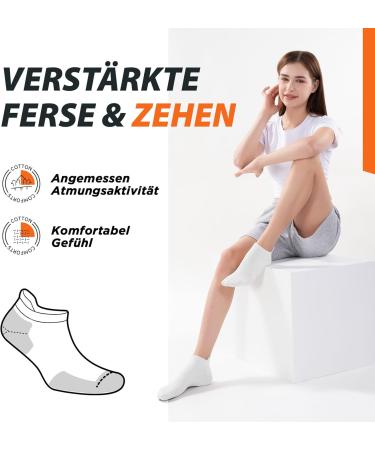 Buy Puliou 10 Pairs Short Cotton Sports Socks for Men & Women | Breathable Running & Hiking Socks Size 39-42 - White - Buy Online on SooperMarket.com