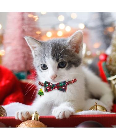 YUJUN 3Pack Christmas Cat Collars with Bow tie and Bell - Adjustable Plaid Snowflake Collar for Kittens - Breakaway Buckle Safety for Puppy - Buy Online on SooperMarket.com