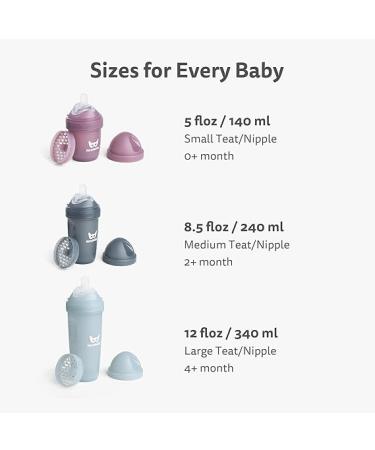 Herobility Double Anti-Colic Baby Bottles 5 fl oz/140ml 4-Pack BPA-Free Multicolor - Buy Online on SooperMarket.com