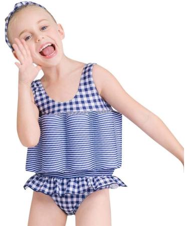 IMEKIS Unisex Kids' One-Piece Swimwear - Adjustable Buoyancy Bathing Suit for 3-4 Years - Blue Grille Swimming Aid - Buy Online on SooperMarket.com