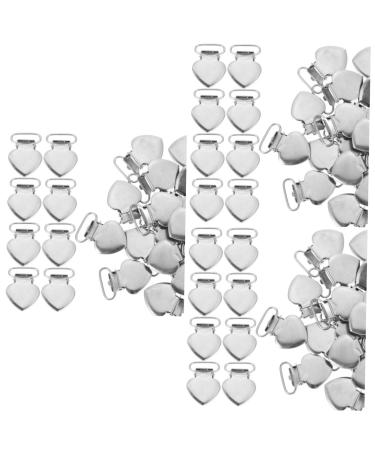 Exceart 90 pieces peach-colored heart duck cable clips comforter clips metal glove clips closures holder clips men's pants carrier pacifier newborn braces for 1 piece (1 Pack) as shown x 3 pieces