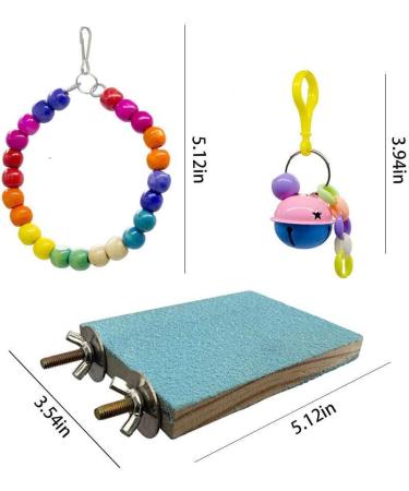 Bebester Bird Chewing Toys 8Pieces Bird Parrot Toys Bird Hanging Bell Toy Hanging Colorful Swing Chewing Toy Bells Ladder Swing for Small Parrots Macaws Parakeets Conures Cockatiels Love Birds - Buy Online on SooperMarket.com