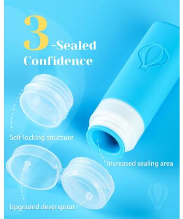 Upgrade Your Travel: Leak-Proof 5-Pack Toiletry Bottles & TSA Approved Bag - Colorful Labels Included - Buy Online on SooperMarket.com