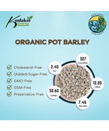 Koalakoi ORGANIC Pot Barley (4.5kg) Premium non-GMO Barley | High Fibre Content | Great For Blood Sugar Regulation and Weight Management (4.5kg) - Buy Online on SooperMarket.com