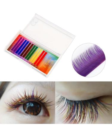 Rainbow Colorful False Eyelashes - Gradient Individual Eyelash Extensions (12mm) for Stunning Looks | Shop Internationally - Buy Online on SooperMarket.com