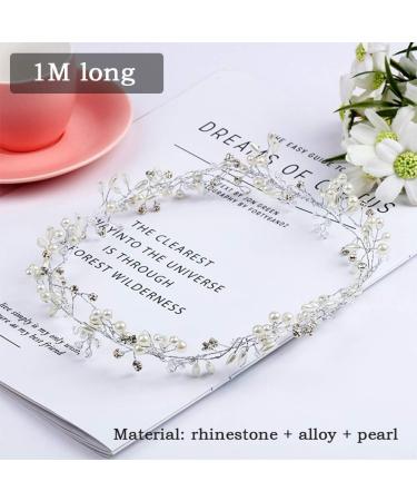 100 cm Wedding Hair Wire Bridal Hair Jewellery Rhinestone Headband and Headband with Crystal Headdress Head Cover for Women - Buy Online on SooperMarket.com