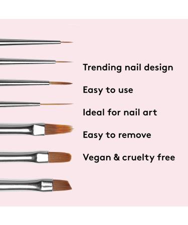 Mylee Gel Nail Art Brush Set | 7 Designs | Professional Quality Manicure Tool for Home & Salon Use - Buy Online on SooperMarket.com