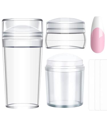 Clear Nail Stamper Silicone Jelly Stampers with Scraper - Silicone Nail Stamper French Tip for Nails Manicure Tools Nail Art Stamping Stamper for Manicure Tools Nail Art Design