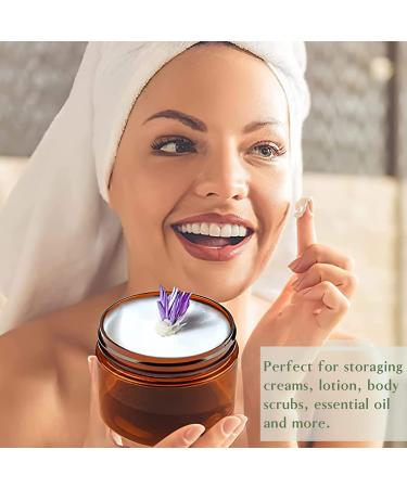 Qeirudu 4 oz Amber Plastic Jars 12 Pack - Refillable Round Brown Cosmetic Containers with Lids and Labels for Beauty Products - Buy Online on SooperMarket.com
