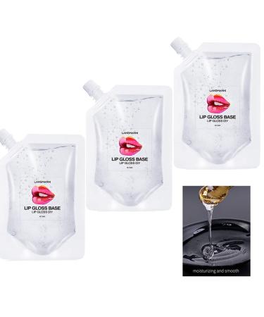 Lip Gloss Base 150ML Clear Moisturizing Versagel Base Gel for DIY Handmade Lip Gloss Lipstick Ingredient Safety - 5.07oz (3 Pack x 50ML)