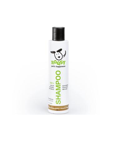 Roqsy Natur-Hundehampoo 200ml vegan organic natural product also for puppies sensitive skin allergy sufferers all races and fur colors also white fur 200 ml