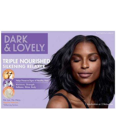 SoftSheen-Carson Dark and Lovely Triple Nourished Silkening Relaxer No-Lye Regular Strength with Shea Butter, Jojoba and Avocado Oils, Regular 1 Count (Pack of 1) Relaxer - Regular