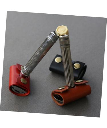 MusiSaly Men's Razor Set - 2 Pieces with Leather Case | Premium Shaving Experience Portable & Stylish 8.5x4.5cm - Buy Online on SooperMarket.com