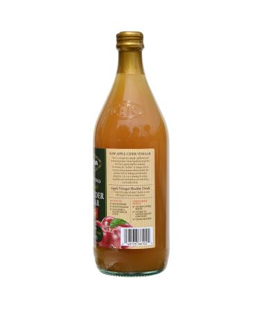 Organic Apple Cider Vinegar 34 Oz (Pack of 2) with The Mother - Raw & Unfiltered - 3.5 lb - Buy Online on SooperMarket.com