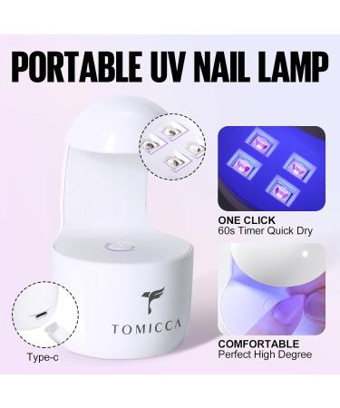 TOMICCA Soft Gel Nail Tips and Glue Kit | Easy DIY Nail Art Set with Almond Nail Tips, Gel Glue, Top Coat, and UV LED Lamp - Pink - Buy Online on SooperMarket.com