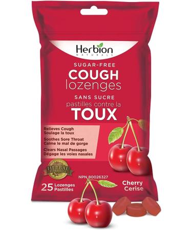 Herbion Naturals Sugar-Free Cough Lozenges with Natural Cherry Flavour 25 Lozenges - Relieves Cough and Nasal Congestion Soothes Sore Throat For Adults and Children 12 years and above (Pack of 5 125 Lozenges) - Buy Online on SooperMarket.com