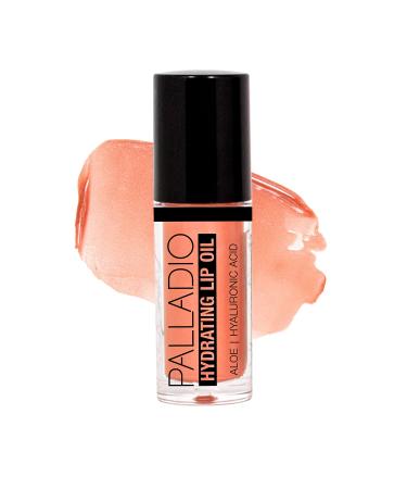 Palladio Hydrating Lip Oil with Hyaluronic Acid | Non-Sticky Formula | Tinted Sheer Color | Vegan & Cruelty-Free - Buy Online on SooperMarket.com