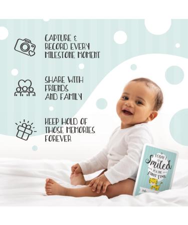 Baby Moment Cards & Keepsake Box - 40 Unisex Milestone Photo Cards & Pregnancy Markers - Boy Girl Baby Shower Set - Buy Online on SooperMarket.com