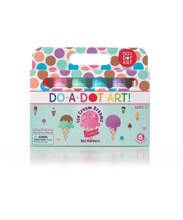 Ice Cream Scented Washable Dot Markers for Kids and Toddlers Set of 6 Pack by Do A Dot Art The Original Dot Marker