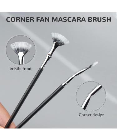 Dolly Mascara Fan Brush Set for Natural Lifted Effects - Angled Eyelash Makeup Tools (2 PCS) - Buy Online on SooperMarket.com