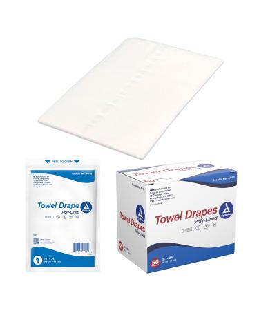 Dynarex Disposable Towel Drapes Sterile 18 x 26 for Medical & Surgical Use Poly-Interlined Lining Protect from Contaminants 1 Box of 50 Drapes