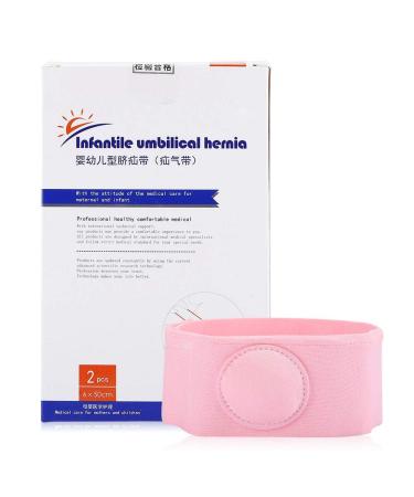 Baby Belly Button Band  2pcs Umbilical Hernia Belt Hernia Therapy Treatment Children Infant Baby Umbilical Hernia Belt(Pink)